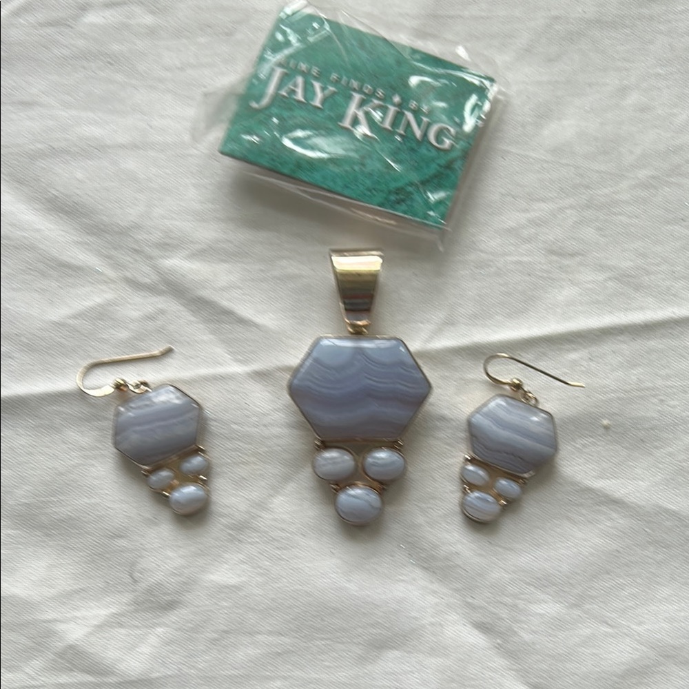 Jay King Silver and Lavender Earrings Set
